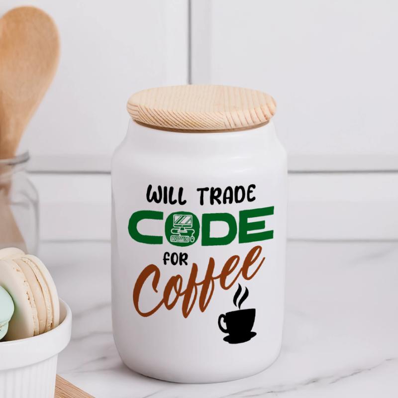 Développeur de déclaration de code Computerfreak Informatik Boîte à biscuits avec couvercle en bois