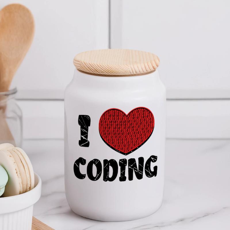 Script de code Debug Heart Statement Boîte à biscuits avec couvercle en bois