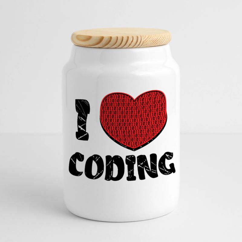 Script de code Debug Heart Statement Boîte à biscuits avec couvercle en bois