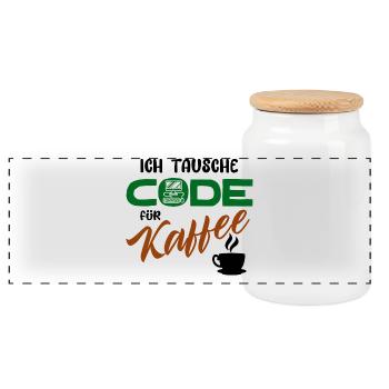 Programmierer Softwareentwickler Developer Code - Panorama Keksdose mit Holzdeckel - Weiß - Vorne