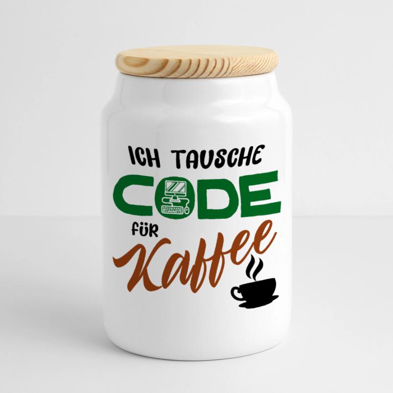 Programmierer Softwareentwickler Developer Code Panorama Keksdose mit Holzdeckel