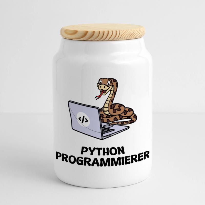 Programmierer Computer Code Developer Statement Panorama Keksdose mit Holzdeckel