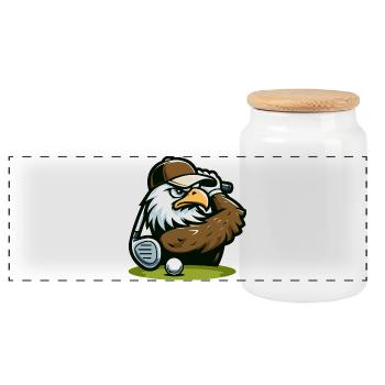 Eagle Ace: The Golf Pro - Panoramic Cookie Jar with Wooden Lid - white - Front