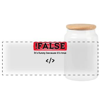 Code Debug Programmierer Developer Lustige Sprüche - Panorama Keksdose mit Holzdeckel - Weiß - Vorne