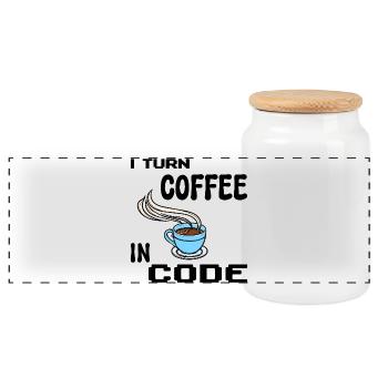Code Programmierer Skripting Statement Developer - Panorama Keksdose mit Holzdeckel - Weiß - Vorne
