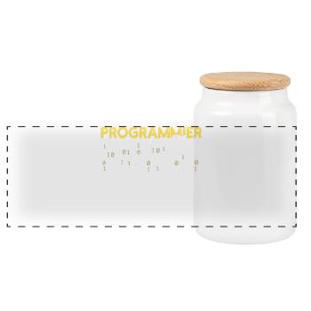 Developer Statement Coden Scripting Web Developer - Panoramic Cookie Jar with Wooden Lid - white - Front