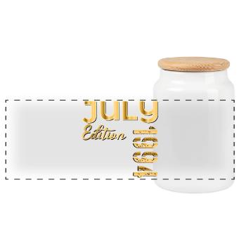 32nd Birthday July 1994 - Panoramic Cookie Jar with Wooden Lid - white - Front