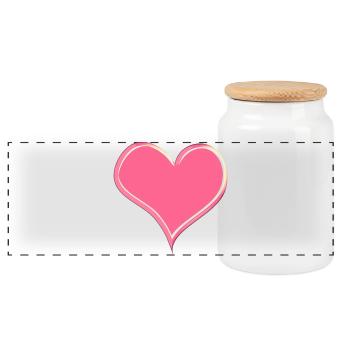 Amour du cœur ❤️ - Boîte à biscuits avec couvercle en bois - blanc - Devant