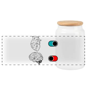 Duo de croissants nocturnes - Boîte à biscuits avec couvercle en bois - blanc - Devant