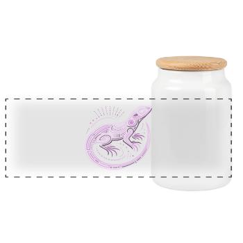 Lizard shades of purple aboriginal patterns, tribal - Panoramic Cookie Jar with Wooden Lid - white - Front