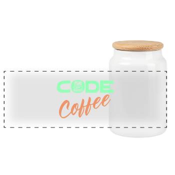 Programmierer Developer Code Statement Computer - Panorama Keksdose mit Holzdeckel - Weiß - Vorne