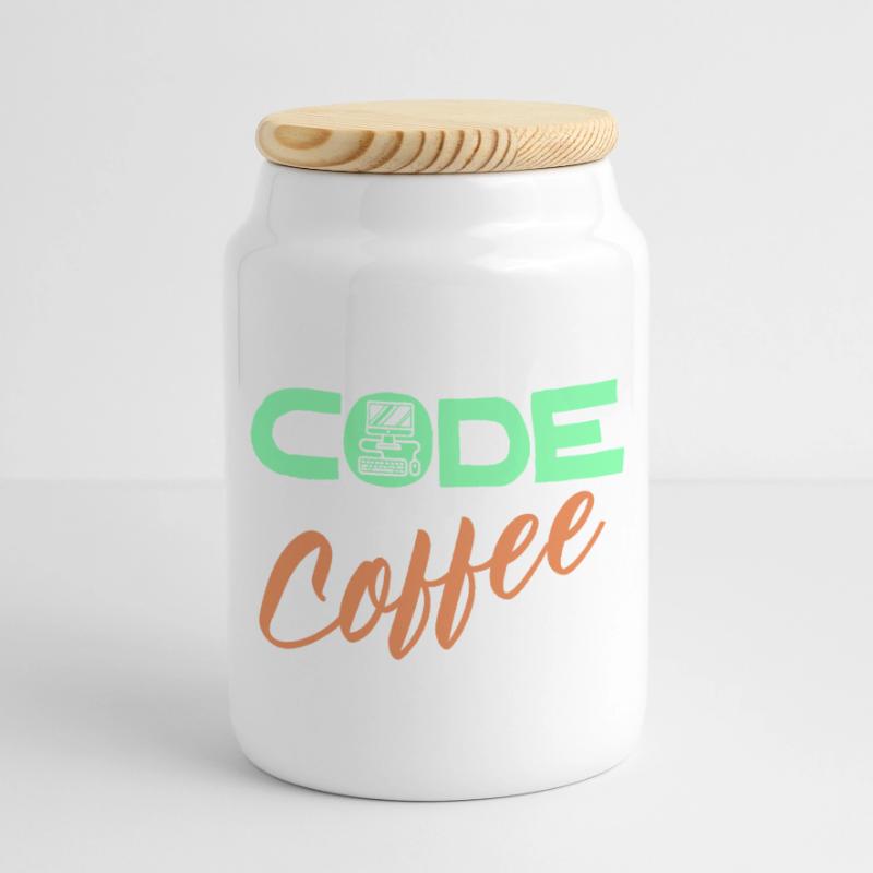 Programmierer Developer Code Statement Computer Panorama Keksdose mit Holzdeckel