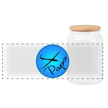 VATERTAG PAPA SEGELFLUGZEUG PILOT - Panorama Keksdose mit Holzdeckel - Weiß - Vorne