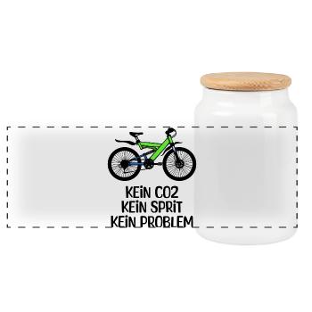 Déclaration sur la campagne de stockage d’énergie pour vélos - Boîte à biscuits avec couvercle en bois - blanc - Devant
