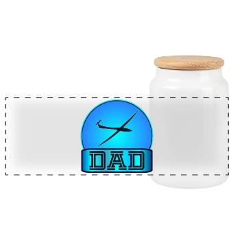 Glider Dad - Panoramic Cookie Jar with Wooden Lid - white - Front