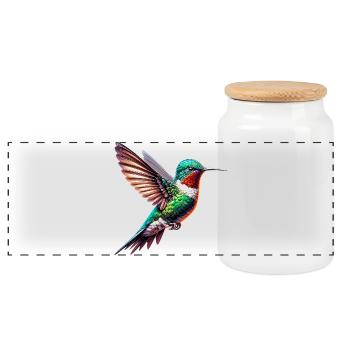 Kolibri - Panorama Keksdose mit Holzdeckel - Weiß - Vorne