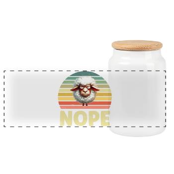 Drôle de mouton - Boîte à biscuits avec couvercle en bois - blanc - Devant