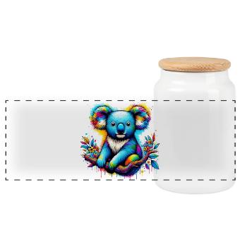 Koala - Panorama Keksdose mit Holzdeckel - Weiß - Vorne