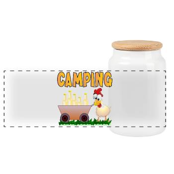BOISSONS DE CAMPING - Boîte à biscuits avec couvercle en bois - blanc - Devant