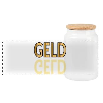 GELDZAHLUNG GELD - Panorama Keksdose mit Holzdeckel - Weiß - Vorne
