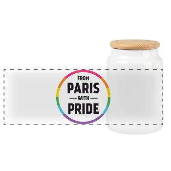Mois de la Fierté LGBTQ - De Paris avec Pride - Boîte à biscuits avec couvercle en bois - blanc - Devant
