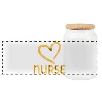 MERCI INFIRMIÈRE - Appréciation - Boîte à biscuits avec couvercle en bois - blanc - Devant