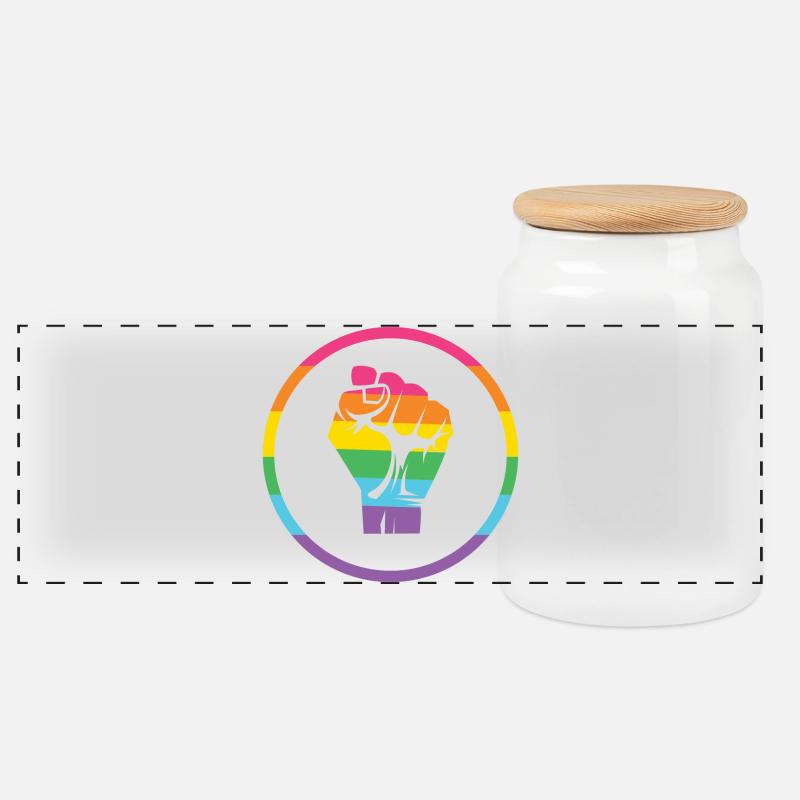 LGBTQ-Pride-Monat - Pride! - Panorama Keksdose mit Holzdeckel - Weiß