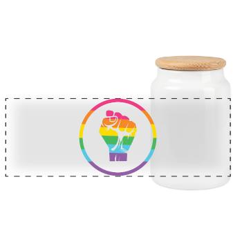 LGBTQ-Pride-Monat - Pride! - Panorama Keksdose mit Holzdeckel - Weiß - Vorne