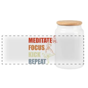 Motivation du karaté - Boîte à biscuits avec couvercle en bois - blanc - Devant