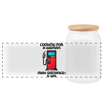 Station-service de déclaration de ravitaillement en énergie électrique - Boîte à biscuits avec couvercle en bois - blanc - Devant