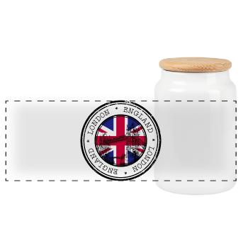 Pont Londres-Angleterre - Boîte à biscuits avec couvercle en bois - blanc - Devant