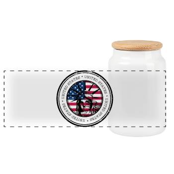 Cercle du drapeau de la Liberté - Boîte à biscuits avec couvercle en bois - blanc - Devant