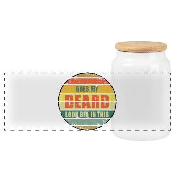 Est-ce que ma barbe a l’air grande dans ça - Boîte à biscuits avec couvercle en bois - blanc - Devant