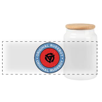 Original Rudeboy Vinyl - Panoramic Cookie Jar with Wooden Lid - white - Front