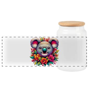 Koala - Panorama Keksdose mit Holzdeckel - Weiß - Vorne