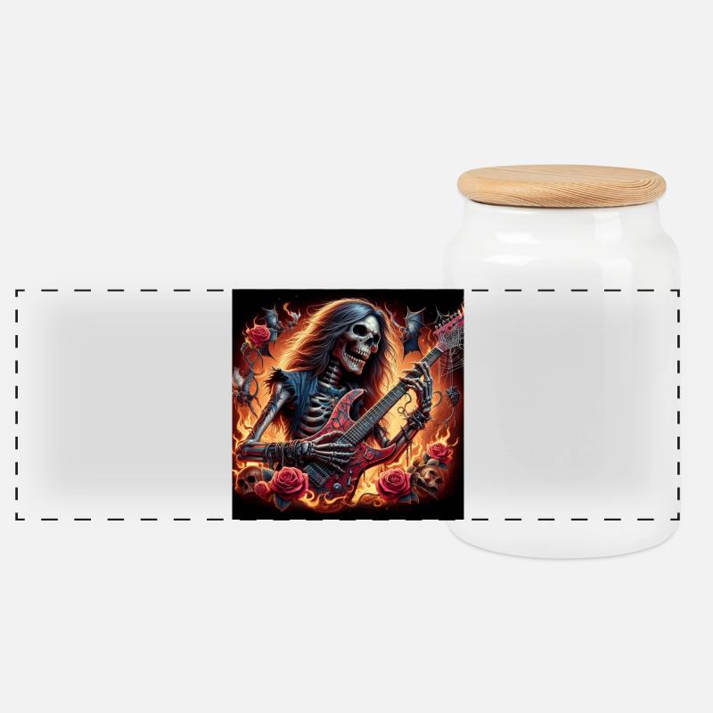 Metalhead After Death - Panoramic Cookie Jar with Wooden Lid - white