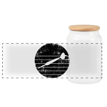 Dart - Panoramic Cookie Jar with Wooden Lid - white - Front