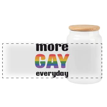 Mois de la fierté LGBT - Plus de gay tous les jours - Boîte à biscuits avec couvercle en bois - blanc - Devant
