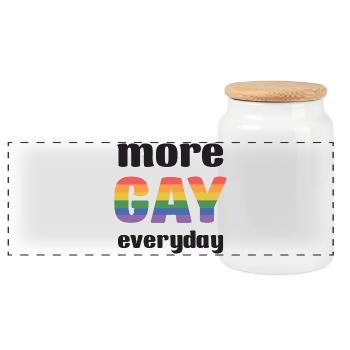 Mois de la fierté LGBT - Plus de gay tous les jours - Boîte à biscuits avec couvercle en bois - blanc - Devant