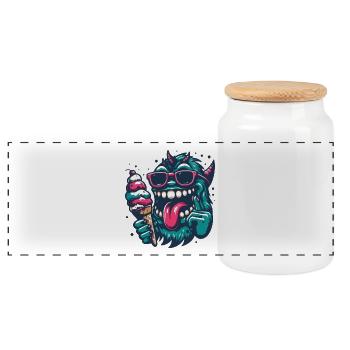 Monster Soft Icecream Chemise de l’île d’Usedom - Boîte à biscuits avec couvercle en bois - blanc - Devant