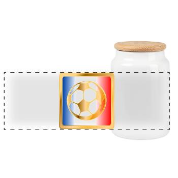 Football Drapeau France Europe - Boîte à biscuits avec couvercle en bois - blanc - Devant