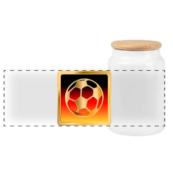 FUßBALL DEUTSCHLAND FAHNE - Panorama Keksdose mit Holzdeckel - Weiß - Vorne