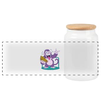 Pizza : Monkey rend les choses meilleures ! - Boîte à biscuits avec couvercle en bois - blanc - Devant