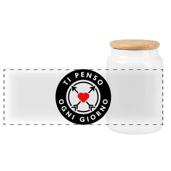 TI PENSO OGNI GIORNO - Boîte à biscuits avec couvercle en bois - blanc - Devant