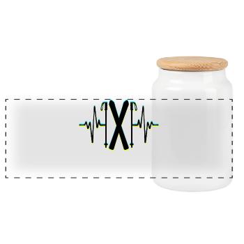 Eishockey Snowboard Wintersport Schnee Wiinter - Panorama Keksdose mit Holzdeckel - Weiß - Vorne