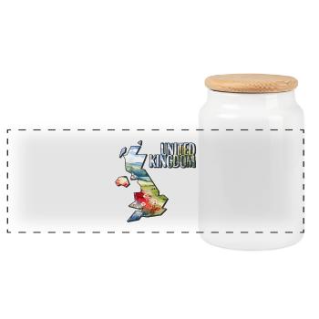 Carte aquarelle Royaume-Uni - Boîte à biscuits avec couvercle en bois - blanc - Devant