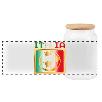 ITALY FOOTBALL - Panoramic Cookie Jar with Wooden Lid - white - Front