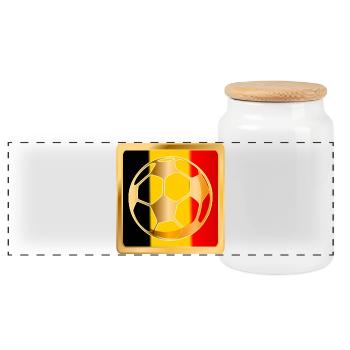 Fußball Belgien Fußball Belgique - Panorama Keksdose mit Holzdeckel - Weiß - Vorne