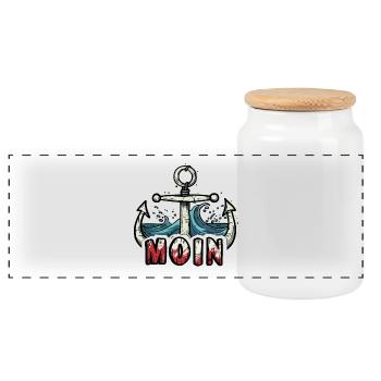 Arbres d’ancrage MOIN Design - Boîte à biscuits avec couvercle en bois - blanc - Devant