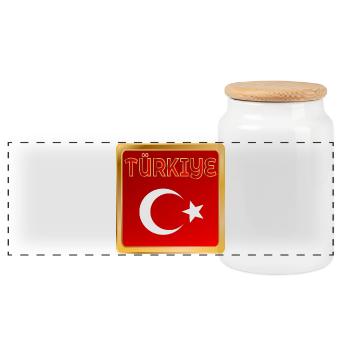 Türkiye - Boîte à biscuits avec couvercle en bois - blanc - Devant